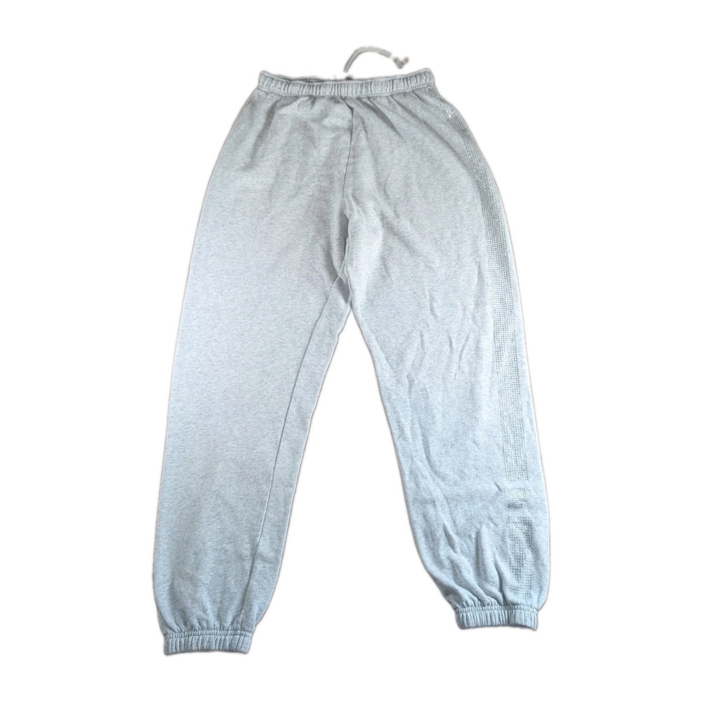 Victoria's Secret PINK Rhinestone Logo Jogger Sweatpants Gray Fleece Medium